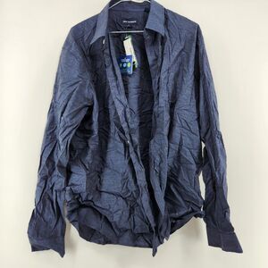 Jack Maverick Men's Navy Large Tucker Textured Dress Shirt NWT